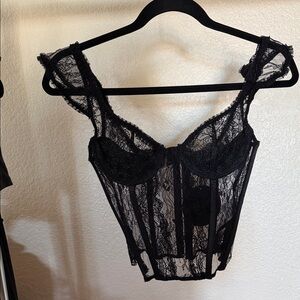 White Fox Boutique Black Lace Bra Top